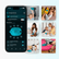 Smartphone displaying a mindfulness app with images of children using the product. Zenimal meditation app for kids.
