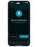 Phone screen showing a meditation recording app with a microphone icon and text.