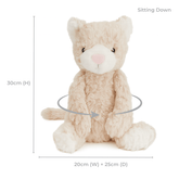 Size diagram for the weighted cat sitting down: 30cm high, 20cm wide, 25cm deep