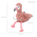 Size diagram for the weighted flamingo sitting down: 30cm high, 23cm wide, 25cm deep
