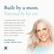 Woman with blonde hair and a light blue sweater, with text about being 'Built by a mom' and 'Narrated by her too'. Anna Peterson founder of Zenimal