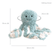 Size diagram for the weighted octopus sitting down: 35cm high, 20cm wide, 20cm deep