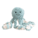 Teal octopus plush sitting, shown against a white background.