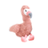 Pink flamingo plush standing, shown against a white background.