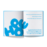 Book spread asking where you find hope, who brings you hope and how they help it grow