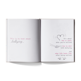 Opening spread of the book: This is my book about bullying, and what the book will cover