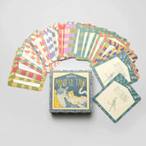 Snoriezzz Mindful Talk card deck fanned out around its box, which is illustrated with a wolf and a sleeping child