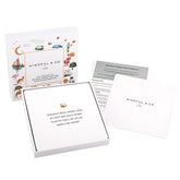The open Yoga Flash Cards box showing a pose card and the parent instruction sheet