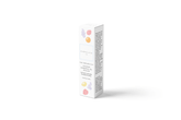 Calming Essential Oil Roller carton, a slim white box printed with pastel flowers