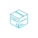 Line drawing of a teal shipping box printed with the Zenimal logo