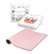 Yoga card box and card tray beside the plain pink Rose mat