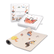 Yoga card box and card tray beside the cream Sesame Street mat printed with Sesame Street characters