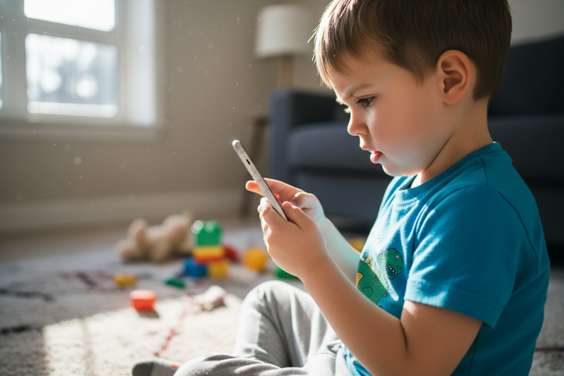 the phone should be facing the child. 