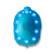 Zenimal Connect turtle device in translucent blue with a ring of glowing blue LED lights around its shell and speaker grille
