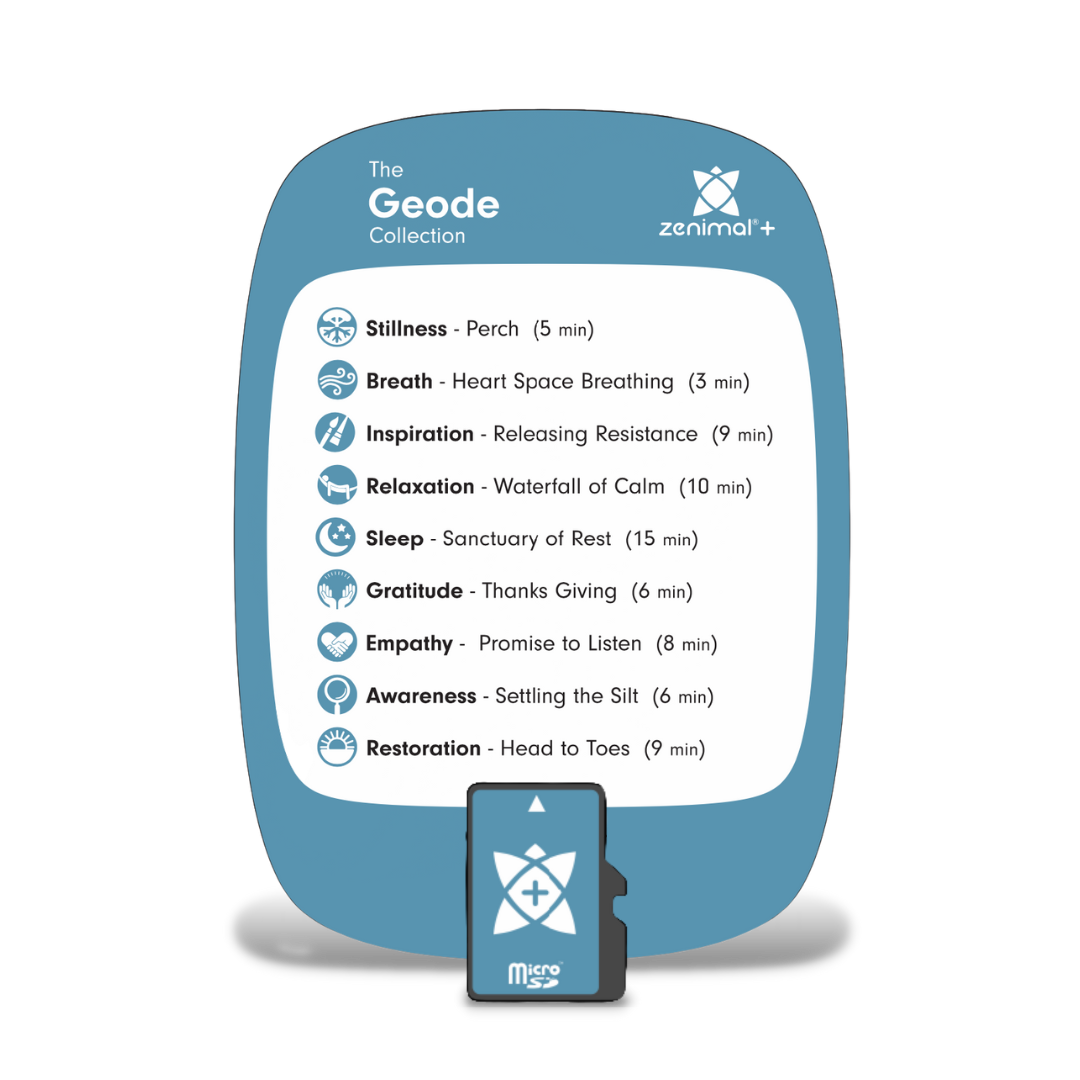 You never know the true beauty of a geode until you look inside. We think the same is true for humans. Break free from the cold shell of self-judgement and stress to discover the resilient gems that lie just below the surface. These 9 guided meditations are designed to improve sleep, diminish symptoms of anxiety and depression, increase focus, elevate compassion, and build inner-resilience. Each meditation ends with the gentle reminder, "you are enough."