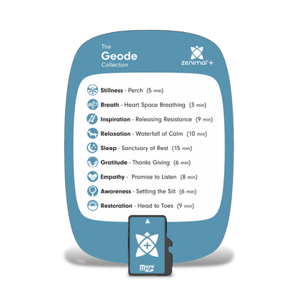 You never know the true beauty of a geode until you look inside. We think the same is true for humans. Break free from the cold shell of self-judgement and stress to discover the resilient gems that lie just below the surface. These 9 guided meditations are designed to improve sleep, diminish symptoms of anxiety and depression, increase focus, elevate compassion, and build inner-resilience. Each meditation ends with the gentle reminder, "you are enough."