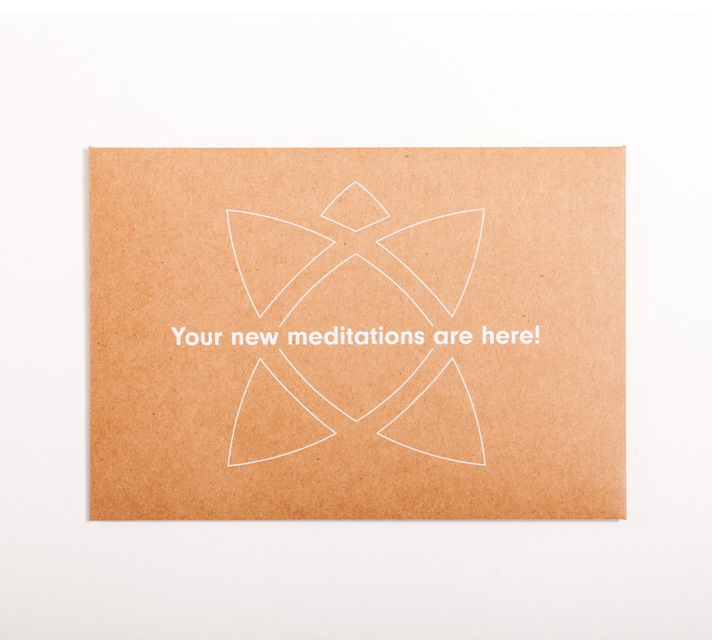 Picture of envelop for Mama Meditation Card by Lisa Abramson for moms to practice and learn mindfulness and meditation to helps moms reduce stress and build resilience.